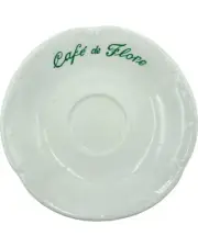 New Cafe de Flore Paris Restaurant White Porcelain Saucer Plate 5.5"D
