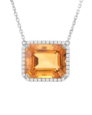 14K 5.88 ct. tw. Diamond & Citrine Necklace