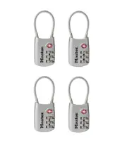 Master Lock 30mm Combination TSA 4 pack Travel Padlocks Silver 4688QAU