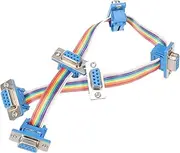 uxcell IDC Rainbow Wire Flat Ribbon Cable DB9 Female 13 Inch Length 2.54mm Pitch Breadboard Jumper Wires RS485 RS232 Extension Cable for Electronic Projects Multi-Port Parallel Hub