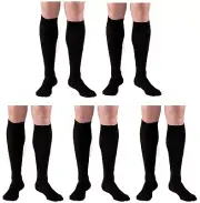 Truform 1943 Mens Dress Socks MEDIUM 15-20mmHg Knee High Compression BLK 5-Pair