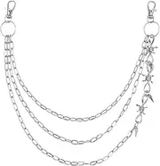 [ACOSIY] Punk Style Jean Chain, Fashionable Layered Belt Chain with Thorn Pendant, Multi-Functional Metal Pocket Chain, Hip Hop Pants Chain for Men and Women