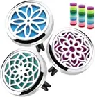 Car Diffuser Vent Clip Aromatherapy Essential Oil 2 Lotus Metal Clips 24 Refills