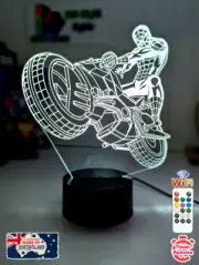 SPIDERMAN BIKE RIDER AVENGER 3D LED Night Light 7 Colour Change Room Lamp