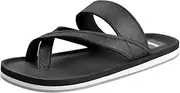[Harssidanzar] Flip Flops for Men, Classic String Footbed Sandals, Lightweight Beach Sandals, KM236EU, black, 10 AU