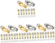 COHEALI 4 Sets Earring Clips for Non-Pierced Ears DIY Clip-on Earring Stud Findings Backings Set