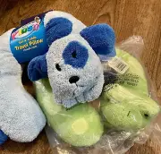 Cloudz Kids Cow Plush Soft N Cuddly Kids Animal Travel Neck Pillow Dog And Frog