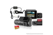 Elinz 3 Channel Dash Cam 4K+1080P+2K Three Way WiFi GPS Night Vision Supercapacitor Sony Starvis Car DVR Hardwire Kit 32GB U3 Card