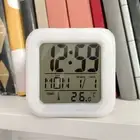 7 Colors Digital LED Alarm Clock Electronic Clock Night Light Bedroom Calendar