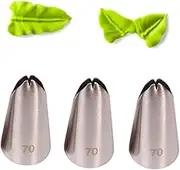Leaf Piping Nozzle #70 – Piping Tip for Leaves and Petals on Cakes, Cupcakes, and Pastries, 3 Pcs