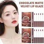 5pcs/Set Chocolate Matte Velvet Lip Glaze Lip Gloss Make Up Lip Set Makeup GXP