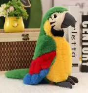 Green Macaw Parrot Bird 10" Stuffed Animal Plush Toys Toddler Doll Kids Gifts