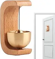Wooden Door Chime – Loud Entrance Sound, Classic Bell Ring, Indoor Alert System | Handcrafted Rustic Brass Doors Decoration, Elegant Lightweight Magnetic Alarm Design for House Entryway