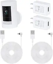 2Pack Power Adapter for Ring Stick Up Cam Battery(3rd Gen), with 30ft/9m Weatherproof Outdoor Cable Continuously Charge Your Camera, No Need to Change The Batteries