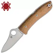 Spyderco / LionSteel SpyOpera M390 Satin Blade Brown Canvas Micarta C255CMP