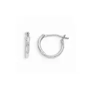 14K White Gold Polished 11mm Hinged Hoop Earrings Madi K Children's Jewelry