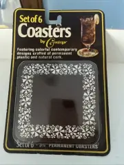 NEW VTG Set of 6 Coasters by Conimar Retro 70s