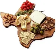 Twine Living Texas-Shaped Acacia Wood Board-Durable Cheese, Charcuterie and Serving Platter with Hanging Loop-Perfect for Entertaining and Kitchen Décor-Set of 1