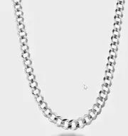 24" 5mm Italian Solid Curb Cuban Link Chain Necklace for Unisex – Real Style
