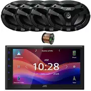 JVC Single-DIN Bluetooth MP3 Receiver, 4x 6x9" 400W Max 2-Way Car Audio Speakers