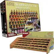 The Army Painter, Warpaints Air Mega Set Combo 60 x 18ml Premade Acrylic Airbrush Paints Includes 9 Metallics, 1 Fluo & 1 Project Painting Station - Airbrush Miniature Model Paint for DnD & Warhammer