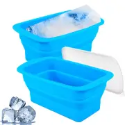 Extra Large Ice Block Mold with Lid Silicone Large Ice Cube Maker Foldable BltxM