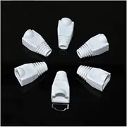 RJ45 Connector Plug Protective Sleeve Cover Cap Compatible with CAT5E/6 Cable USB Connectors Pc Case(20Pcs,White)