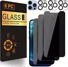 6X iPhone 16e 15 14 13 12 Pro Max Tempered Glass Privacy Screen Protector Camera