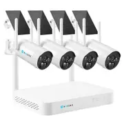 Wifi Security Cameras 4 Set Wireless CCTV Home Spy Surveillance System Outdoor With 8CH NVR Solar Panel Battery