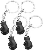 [BESPORTBLE] 4pcs Boxing Gloves Key Rings Stylish Sports Keychain Charms for Boxing Lovers for Gym Events Parties and Unique Eye Catching Black Design