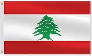 3×5 FT Lebanon Flag,Large Lebanese National Decor,Double Side Digital Printed 75D Polyester Banner With Canvas Header Brass Grommet