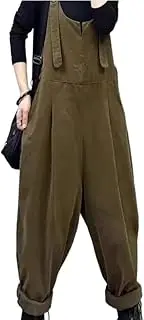 [YiKeGuiHuaShu] Retro Overalls Women's Autumn Loose Large Size Casual Harem Suspenders Pants