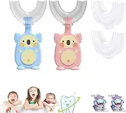 Toddler Children 360 U Shaped Toothbrush Kid Age 2-6&2-4&4-7&6-8 Year All Rounded Silicone Teeth Brush Head Pack Easy Circular Wide 3 Side Foam Manual Boy Girl Full Whole Mouth Clean Dental Oral Care