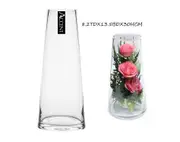 bulk 6 Glass Tapered Vase 13x30cm