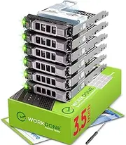 WORKDONE 6-Pack - 3.5" Hard Drive Caddy with 2.5" HDD Adapter - Compatible for Dell PowerEdge Selected 11-13th Gen. Servers - Manual - Front Sticker Labels - Screwdriver - Strong Tray Screws