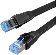CAT8 Ethernet Cable 40Gbps 2000MHz CAT 8 Networking Cotton Braided Internet LAN Cord Fit Fit for Laptops PS 4 Router RJ45 Cable (Color : Cat 8 Flat PVC, Size : 10m)