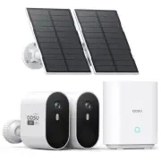Solar Security Cameras Wireless Outdoor, 2K QHD Home Security System, 2 Camer...