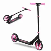 Advwin Kids Scooter Folding Kick Scooter w/ 20cm PU Wheels Adjustable Height Push Scooter for Teens & Beginners Pink