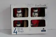 Canterbury Potteries First Snowfall Snowman Mugs (x4) J. Wecker Frisch NEW