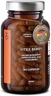 VITEX Berry | 10mg Chasteberry 4:1 Extract per Capsule - Vitex Agnus Castus - Support PMS & Menopause - 120 Capsules = 6 Month Supply - Vegan Supplement for Women ​| Made in Germany