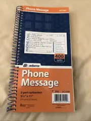 Adams Phone Call 400 Message 2 Part Carbonless Duplicate Spiral Bound Log Book