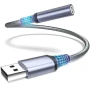 USB to 3.5mm Jack Audio Adapter, USB to Audio Aux Cable External Stereo Sound...