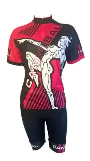 Cannibal Women’s Cycling Jersey & Padded Short Set Size XL(top) L(short) New