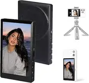 Phone Vlog Selfie Monitor Screen, Selfie Monitor Screen with Remote Control, Magnetic Phone Back Rear Camera Screen for Selfie, Vlog, Live Streaming (Black)
