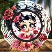 Betty Boop #3, Wind Spinners 8" Sublimated, High Quality Aluminum (ws122)