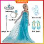 GIRLS DRESS HALLOWEEN ANNA ELSA COSPLAY COSTUME DRESSES GIRL