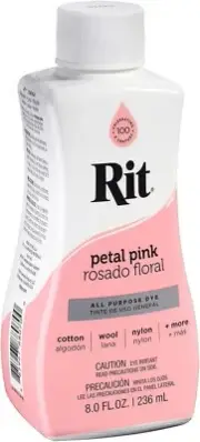 Rit Petal Pink All Purpose Dye Cotton Wool Nylon Silk Fabric Colour Liquid