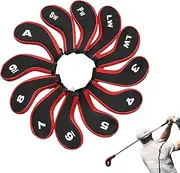 Rissunkv Iron Covers for Golf Clubs,12X Head Covers Set | Number Alphabet Design Golf Equipment, Sports Fan Club in All Weather Conditions, Compatible with All Brands for Driver