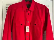 NWT WOOLRICH RED EXPEDITION CHAMOIS FLANNEL SHIRT OVERSHIRT JACKET MENS LRG