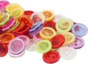 150 Pcs Plastic Buttons - Assorted Colors, Resin, Size 5/8 Inch, 15Mm, Two Holes